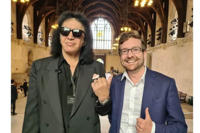 Kiss star Gene Simmons (left) during his visit to the Houses of Parliament in London as a guest of DUP MP Ian Paisley. Picture: PA