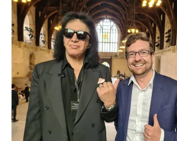 Kiss star Gene Simmons (left) during his visit to the Houses of Parliament in London as a guest of DUP MP Ian Paisley. Picture: PA