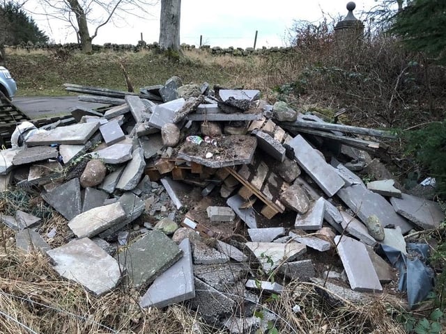 In March last year, a significant quantity of rubble, wooden pallets and food wrappers was dumped near the entrance to the grounds of historical mansion Grandhome House in Aberdeen.