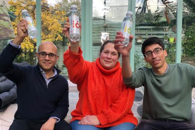 From left: co-founders Jay Curthan, Alyssa Reid, and Mohsin Laginaf, with their product. Picture: contributed.