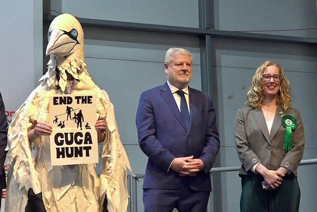 Wildlife campaigner and London-based Robert Pownall, dressed as a gannet, had hopes of becoming an MSP.