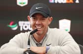 Defending champion Rory McIlroy laughs in a press conference ahead of the Genesis Scottish Open at The Renaissance Club in East Lothian. Picture: Harry How/Getty Images.