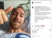 Christian Eriksen: Danish footballer sends message to fans from hospital as he recovers after match collapse
