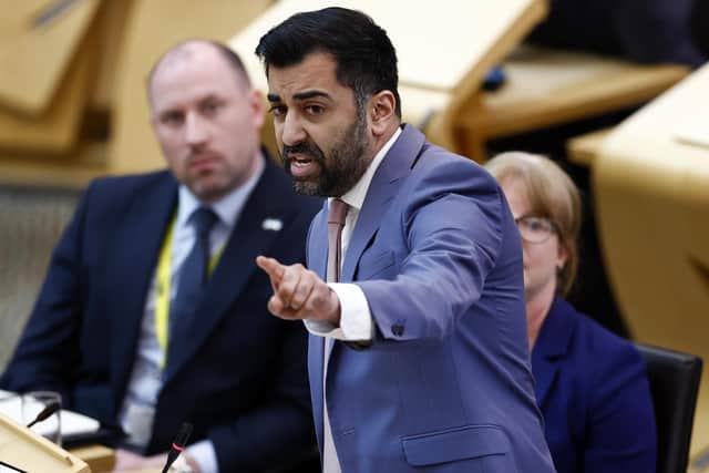 Humza Yousaf, seen at First Minister's Questions, has appointed a minister for independence (Picture: Jeff J Mitchell/Getty Images)