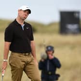 Rory McIlroy reacts after a missed putt on the 12th green during day three of the Genesis Scottish Open at The Renaissance Club. Picture: Octavio Passos/Getty Images.