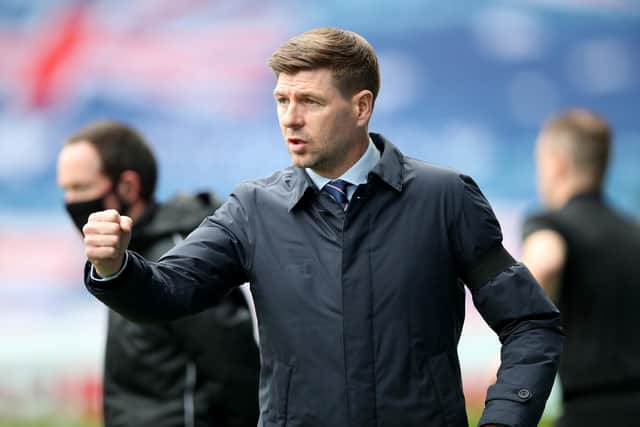 Steven Gerrard is bidding to guide Rangers to their first domestic double of league title and Scottish Cup since the 2008-09 season. (Photo by Ian MacNicol/Getty Images)