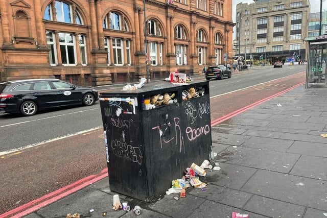 Rubbish has been spilling out of overflowing bins and piling up on the streets, with city centre areas particularly badly affected given the Edinburgh festivals.