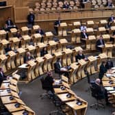 Scotland's First Minister Nicola Sturgeon speaks during First Minster's Questions. The SNP Government are fighting against the planned cut to Unversal Credit. Picture: Andy Buchanan/PA Wire