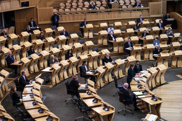 Scotland's First Minister Nicola Sturgeon speaks during First Minster's Questions. The SNP Government are fighting against the planned cut to Unversal Credit. Picture: Andy Buchanan/PA Wire