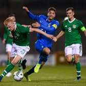 Liam Scales (left) in action for Republic of Ireland's under-21 side against Italy in October 2019. (Photo by Harry Murphy/Getty Images)