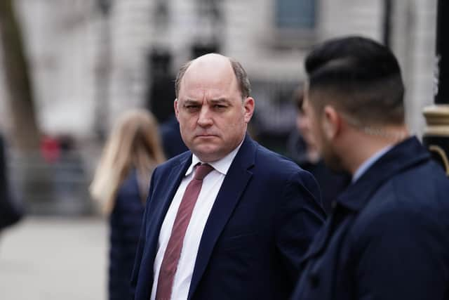 Defence secretary Ben Wallace leaves the Cabinet Office in Whitehall. Picture: PA