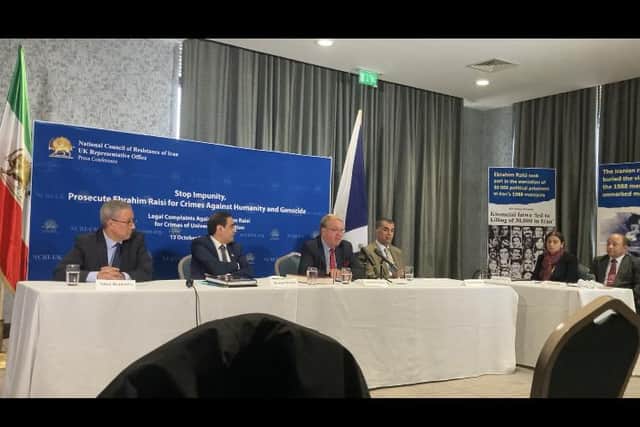 At a press conference in Glasgow on Wednesday, the UK’s office of National Council of Resistance of Iran (NCRI) held a press conference announcing the filing of two complaint procedures against  Ebrahim Raisi, President of the Iranian regime.
