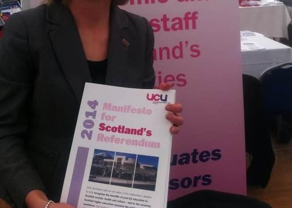 Action: Mary Senior of UCU Scotland