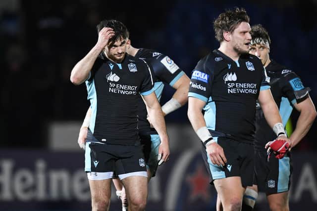 Glasgow Warriors' Rufus McLean at full time after the defeat to La Rochelle at Scotstoun  (Photo by Ross MacDonald / SNS Group)