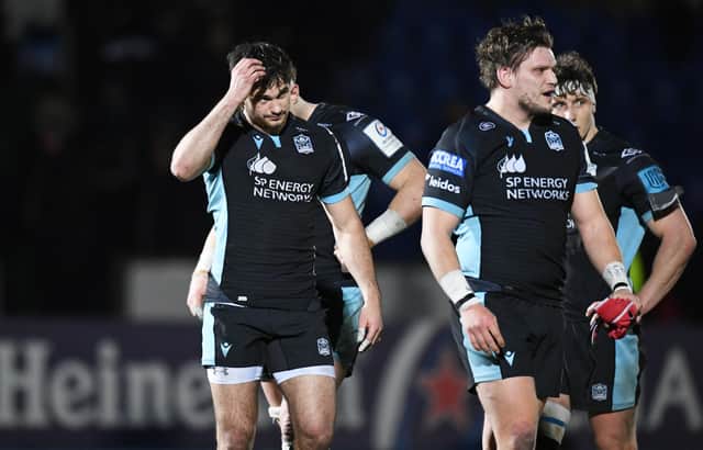 Glasgow Warriors' Rufus McLean at full time after the defeat to La Rochelle at Scotstoun (Photo by Ross MacDonald / SNS Group)