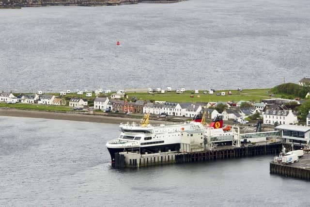 MV Loch Seaforth berthed in Ullapool harbour in 2015