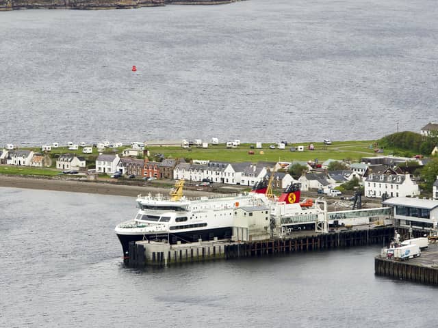 MV Loch Seaforth berthed in Ullapool harbour in 2015