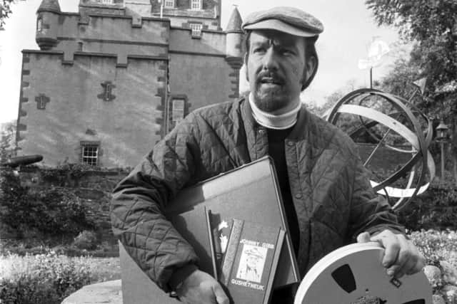 The late folk musician Marc Ellington at his family home,  Towie Barclay Castle in Aberdeenshire, which has now gone on the market.