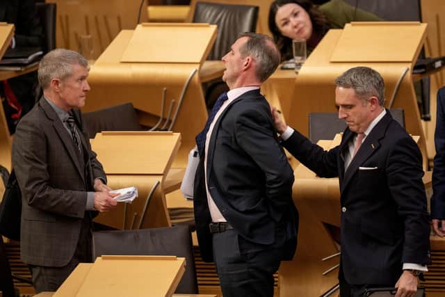 Liam McArthur is consoled by fellow MSPs after his Assisted Dying for Terminally Ill Adults (Scotland) Bill was defeated in the Scottish Parliament  (Picture: Jane Barlow/PA Wire)