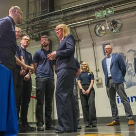 Chancellor of the Exchequer Rachel Reeves meets with staff and apprentices during a visit to Rolls Royce at Inchinnan, Renfrewshire. Picture: PA