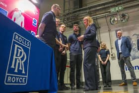 Chancellor of the Exchequer Rachel Reeves meets with staff and apprentices during a visit to Rolls Royce at Inchinnan, Renfrewshire. Picture: PA