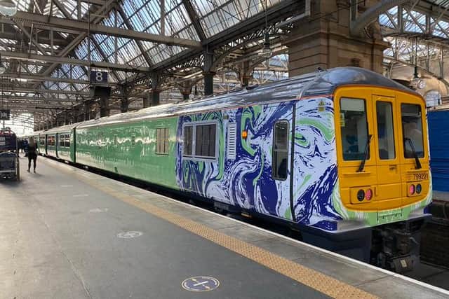 The Hydroflex train at Glasgow Central. Picture: Jack Prentice