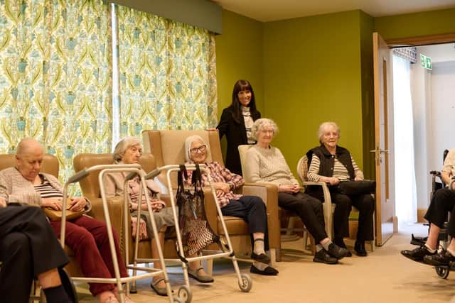 Residents at Woodlands care home and Clare Bathgate