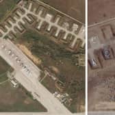 Satellite images appear to show extensive damage and several destroyed Russian warplanes