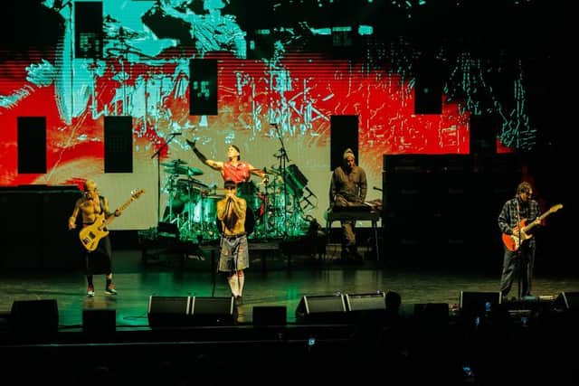 Flea, Chad Smith, Anthony Kiedis and John Frusciante from the Red Hot Chili Peppers perform on stage in California (Photo by Rich Polk/Getty Images for Yaamava' Resort & Casino)