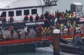 Migrants picked up by Border Force while crossing the English Channel in November 2023. Image: Dan Kitwood/Getty Images.