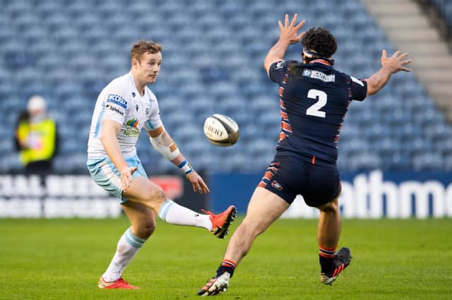 Brandon Thomson, left, in action Glasgow against Edinburgh. Picture: Paul Devlin/SNS