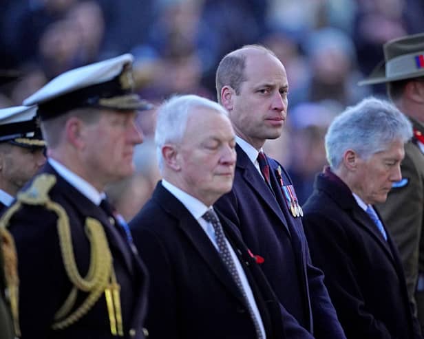 The Prince of Wales (centre) attends the dawn service in commemoration for Anzac Day at the Australia Memorial at Hyde Park Corner in London. Picture: Yui Mok/PA Wire