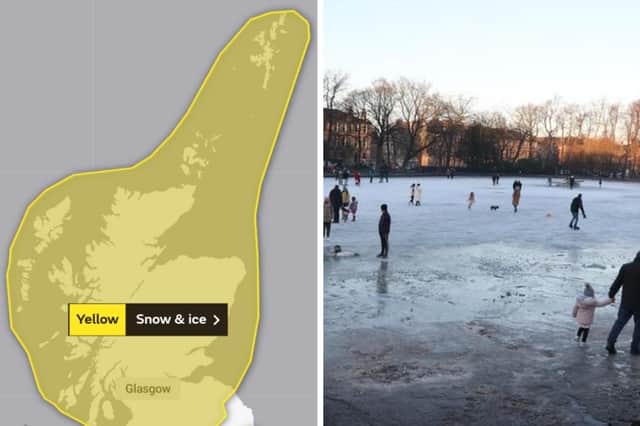 Yellow warning for snow and ice remains in place across Scotland until the end of today