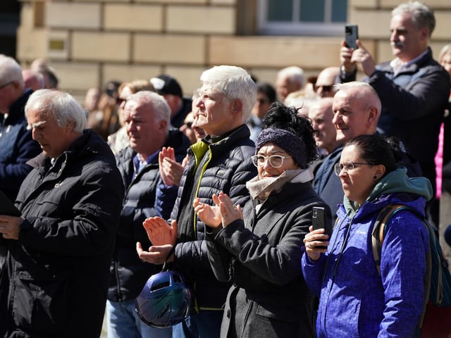 Crowds applaud as the coffin carrying Ken Buchanan arrives at St Giles' Cathedral, Edinburgh, ahead of a memorial service. The Scottish boxing great, who became the undisputed world lightweight champion in 1971, died at the beginning of the month, aged 77