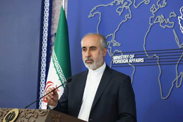 Iran Foreign Ministry spokesperson Nasser Kanaani speaks in Tehran. Picture: Iranian Foreign Ministry via AP