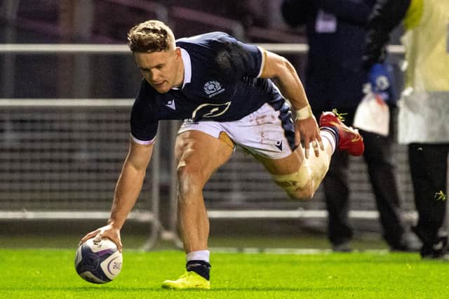Darcy Graham scored two tries against Georgia. Picture: Bill Murray/SNS