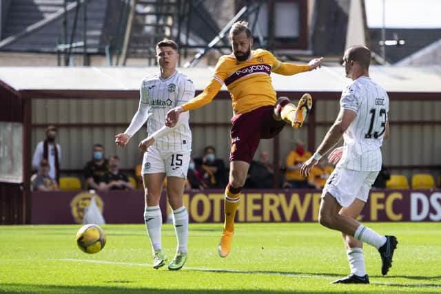Kevin van Veen opens the scoring for Motherwell.