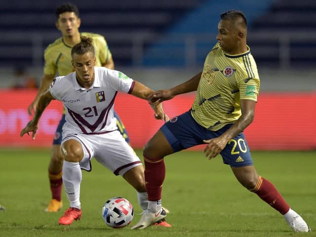 Alfredo Morelos won't be adding to his 15 caps against Bolivia this week. (Photo by RAUL ARBOLEDA/POOL/AFP via Getty Images)