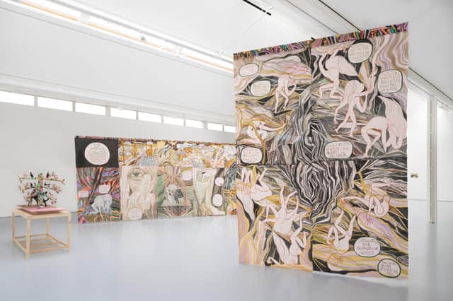 An installation view of Ghost Calls by Emma Talbot at Dundee Contemporary Arts PIC: Ruth Clark