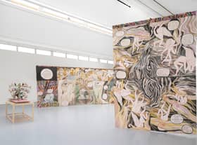 An installation view of Ghost Calls by Emma Talbot at Dundee Contemporary Arts PIC: Ruth Clark