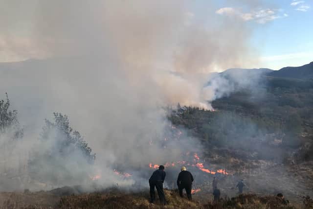 Locals and fire crews have been battling the blaze, on a hillside near the village of Achintraid, since Monday afternoon