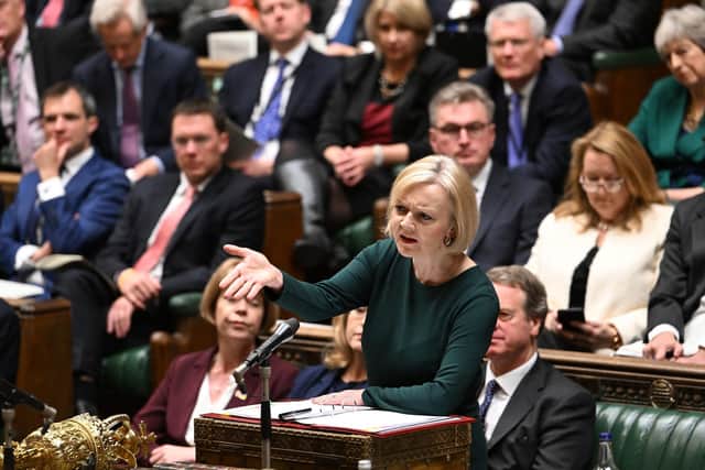 Liz Truss during Prime Minister's Questions in the House of Commons.