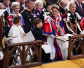 (Left to right) Princess Charlotte, Prince Louis and the Princess of Wales, and the Duke of Edinburgh during the Coronation of King Charles III and Queen Camilla. Picture: Victoria Jones - WPA Pool/Getty Images