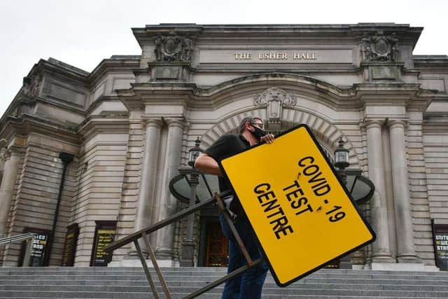 Edinburgh's Usher Hall has been used as a Covid testing centre.