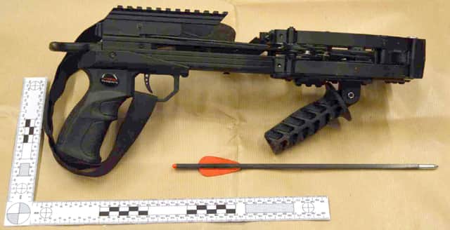 The crossbow which Jaswant Singh Chail, 21, was carrying when arrested, after being caught in the grounds of Windsor Castle. Picture: Crown Prosecution Service/PA Wire