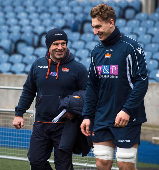 Richard Cockerill alongside Jamie Ritchie during the former's time in charge at Edinburgh. Picture: Paul Devlin/SNS