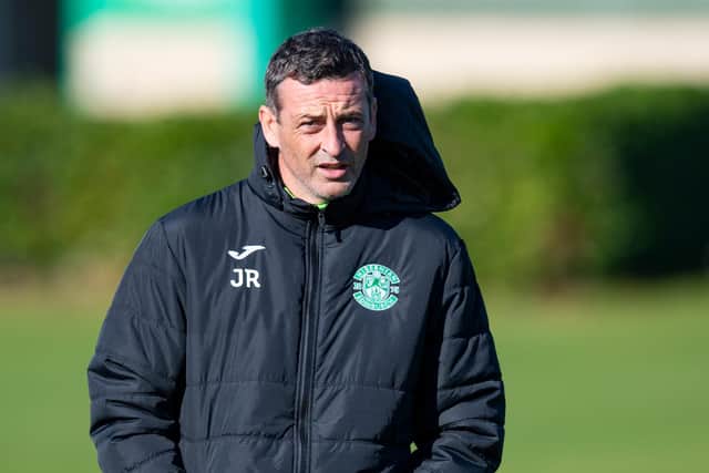 Hibs manager Jack Ross believes Rangers stance on away fans is 'unhealthy' for the game. (Photo by Mark Scates / SNS Group)