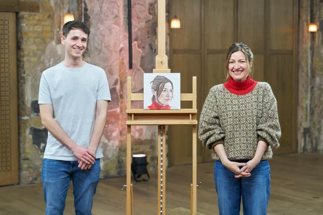 Bonnybridge artist Calum Stevenson made it through to the Portait Artist of the Year semi-final after painting actress Kelly Macdonald. Contributed.