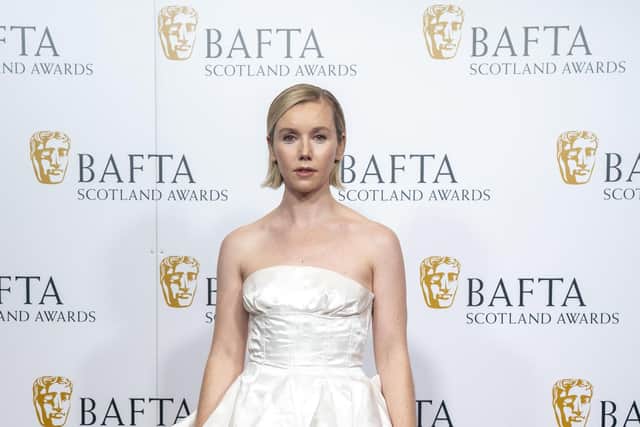 Karen Pirie star Lauren Lyle on the red carpet at the BAFTA Scotland Awards ceremony in Glasgow. Picture: Jane Barlow/PA Wire