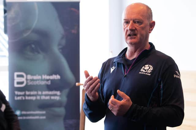 Dr James Robson during the launch of the Brain Health Clinic at BT Murrayfield is pictured, on April 27, 2022, in Edinburgh, Scotland. (Photo by Ross Parker / SNS Group)